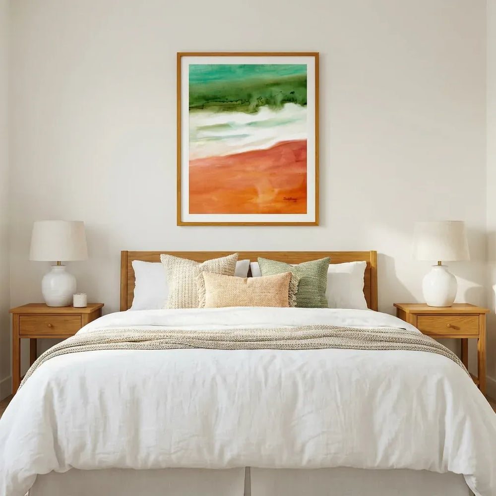 Room mockup featuring Abstract Ocean Horizon
