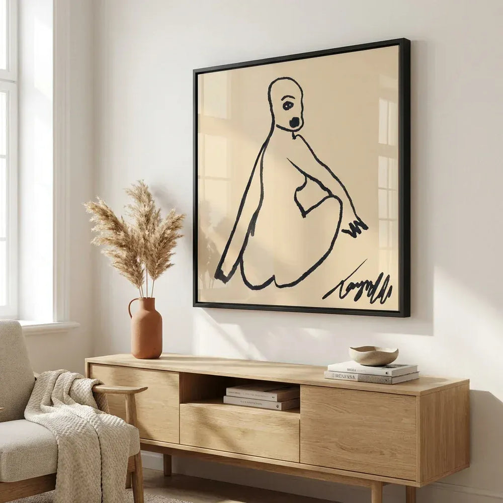 Room mockup featuring Abstract Seated Nude Art Print