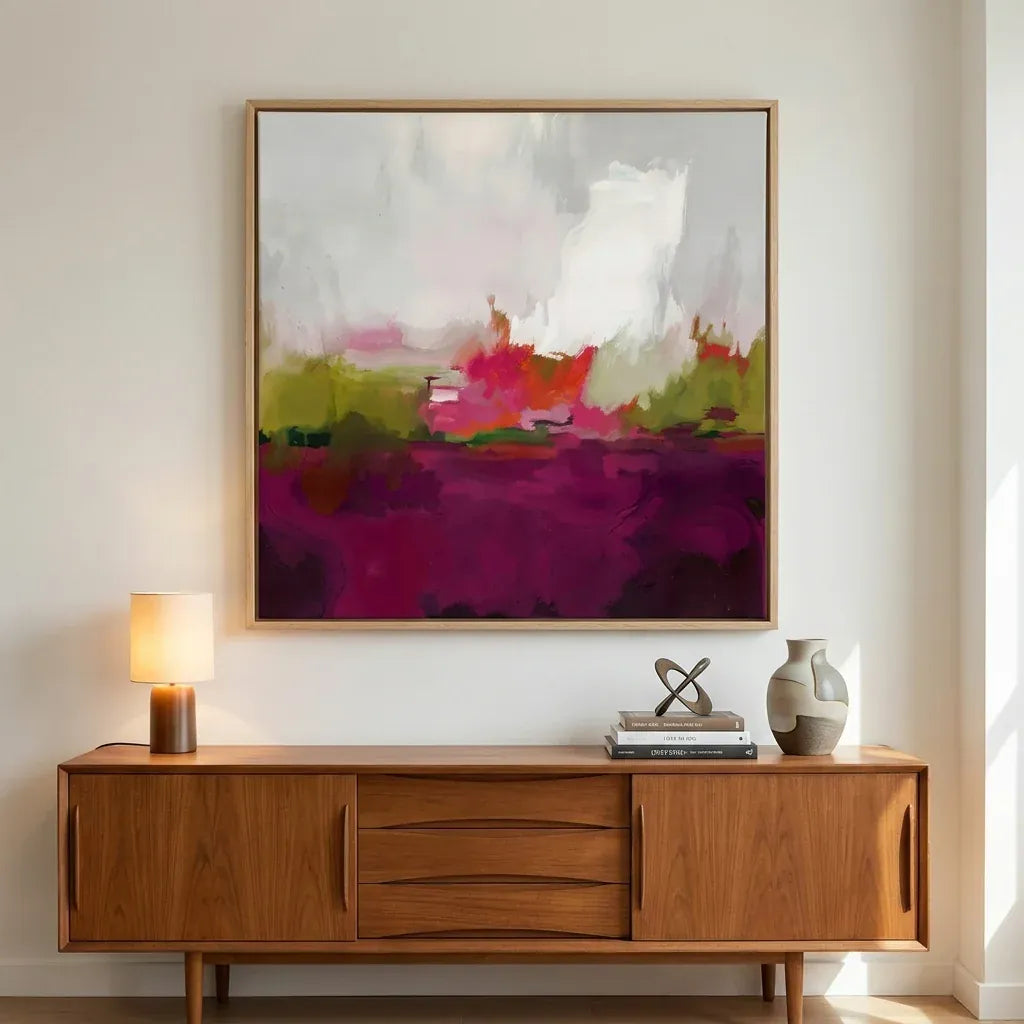 Room mockup featuring Abstract Vivid Landscape Art Print