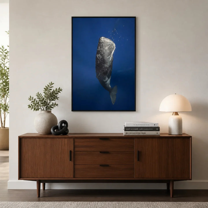 Room mockup featuring Abyssal Whale Candle Photo Print