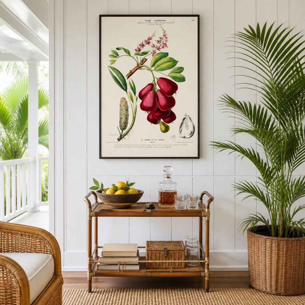 Ackee Vintage Botanical Art Print in a styled room