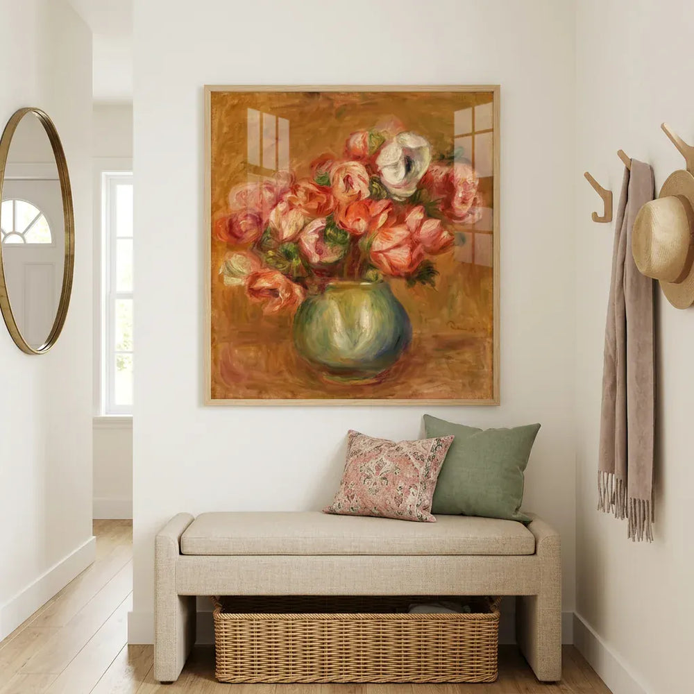 Room mockup featuring Anemones by Renoir Still Life Vintage Art Print