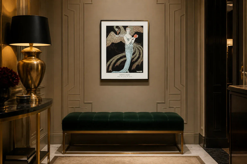 Sortileges Evening by George Barbier Art Print framed in an elegant Art Deco interior