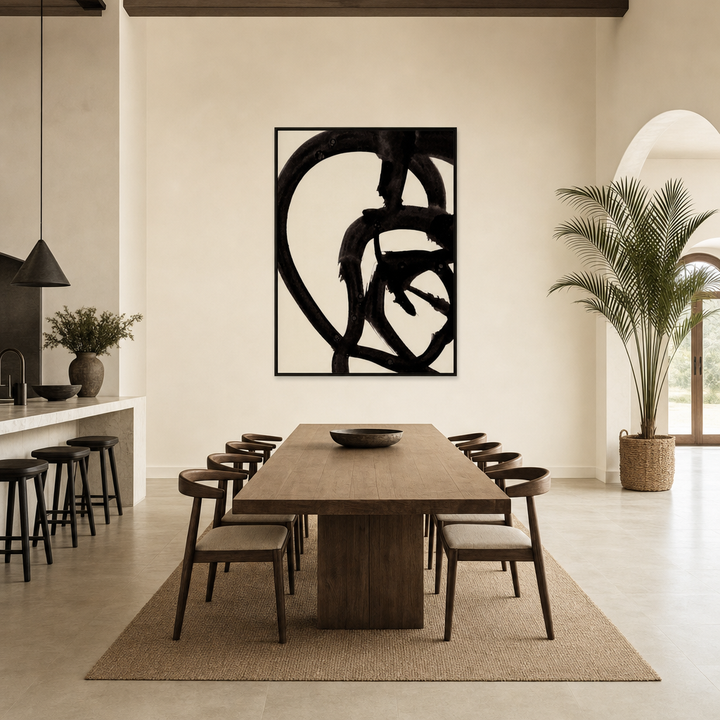 Atienne Abstract Contemporary 1 Large Canvas Art on a kitchen and dining wall