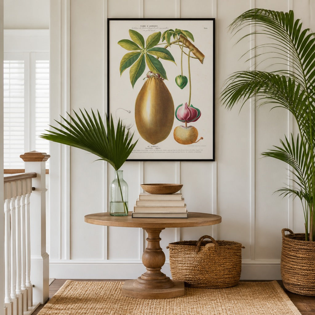 Baobab Vintage Botanical Art Print in a styled room