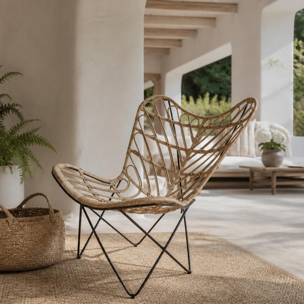 Rattan Butterfly Chair styled in a room