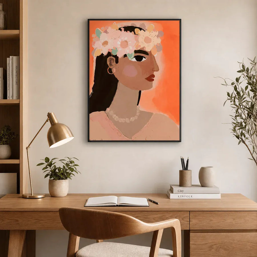Blooming Muse Contemporary Art Print in a room setting