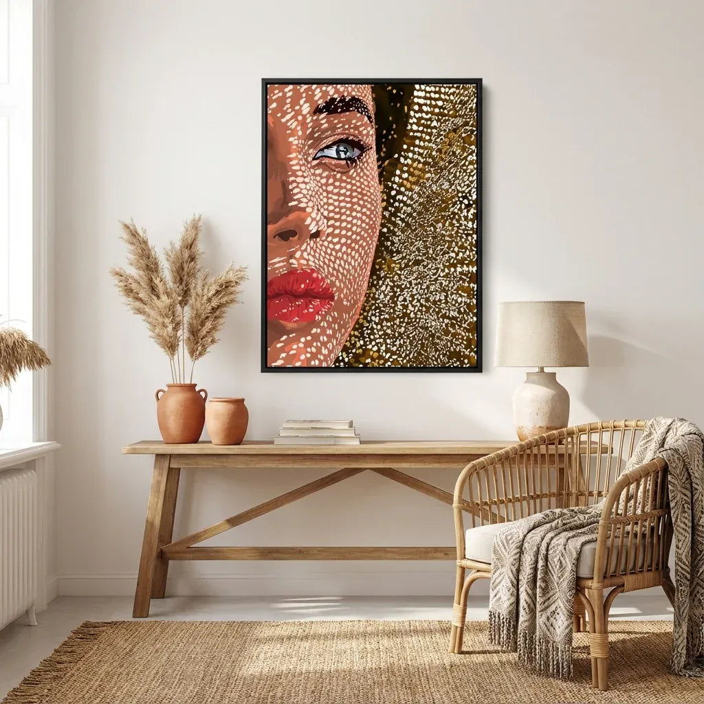 Room mockup featuring Bohemian Woman Art Print