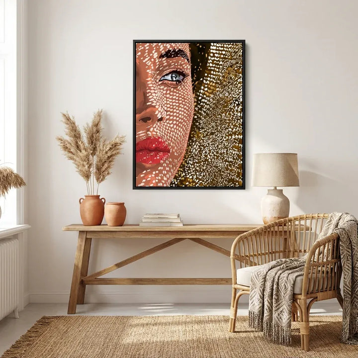 Room mockup featuring Bohemian Woman Art Print