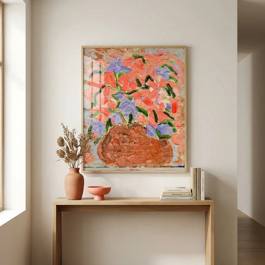 Bright Floral Symphony Art Print in a room setting