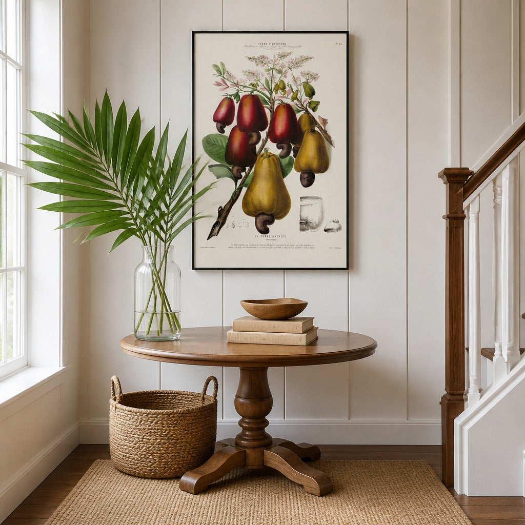 Cashew Vintage Botanical Art Print in a styled room