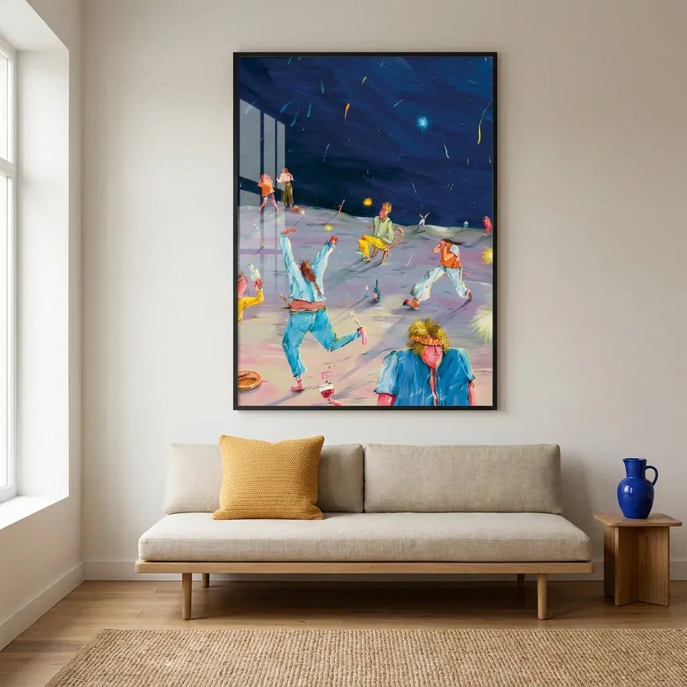 Room mockup featuring Starry Desert Party Art Print