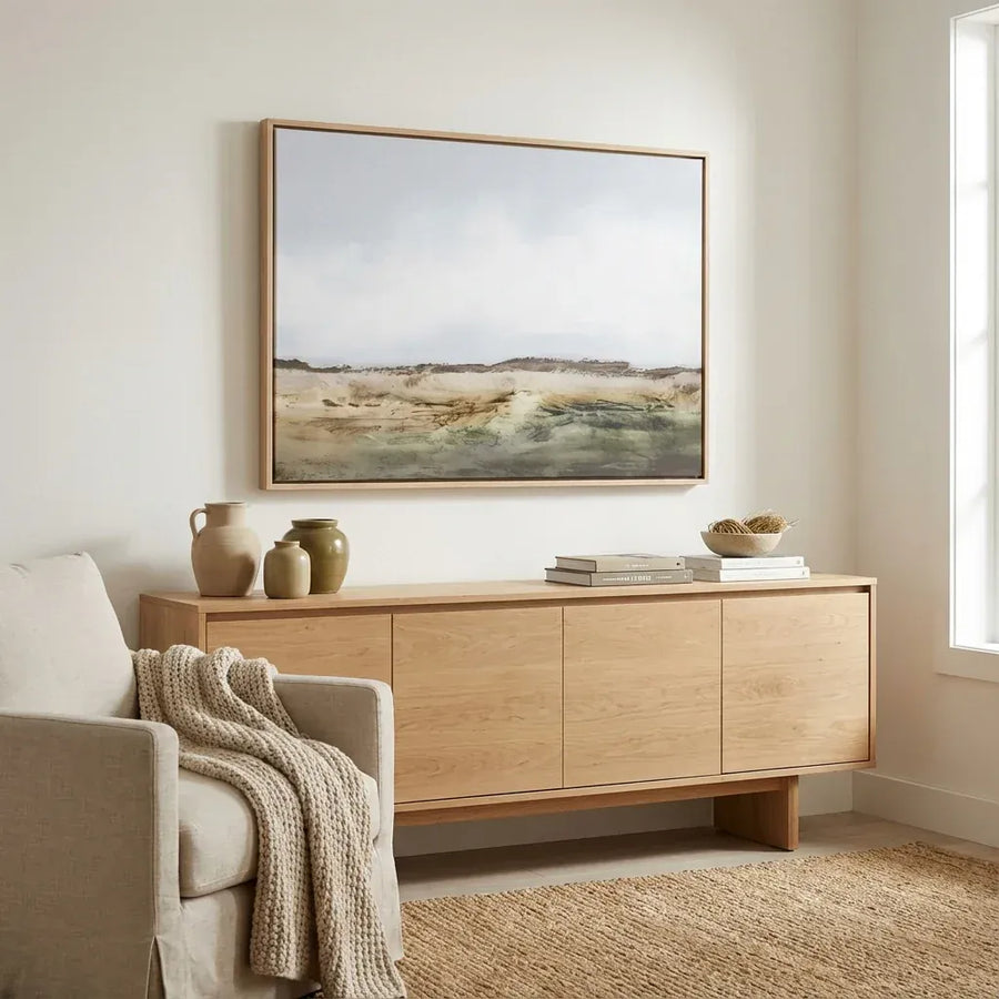 West Coast Shoreline Abstract Art Print in a room setting