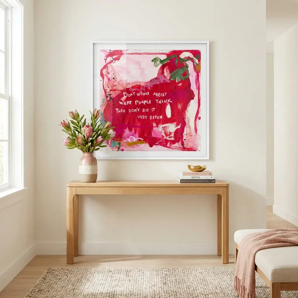 Room mockup featuring Colorful Abstract Motivational Quote Art Print