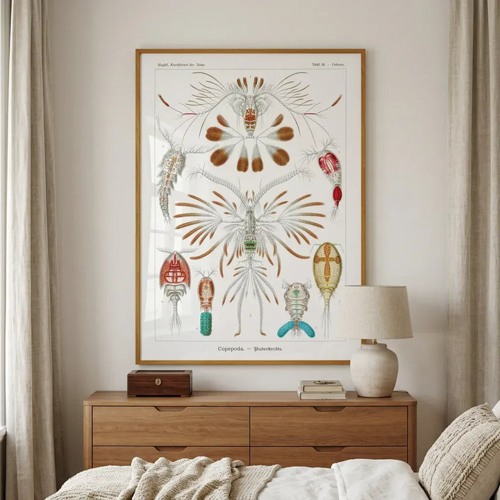 Room mockup featuring Copepoda by Ernst Haeckel Art Print