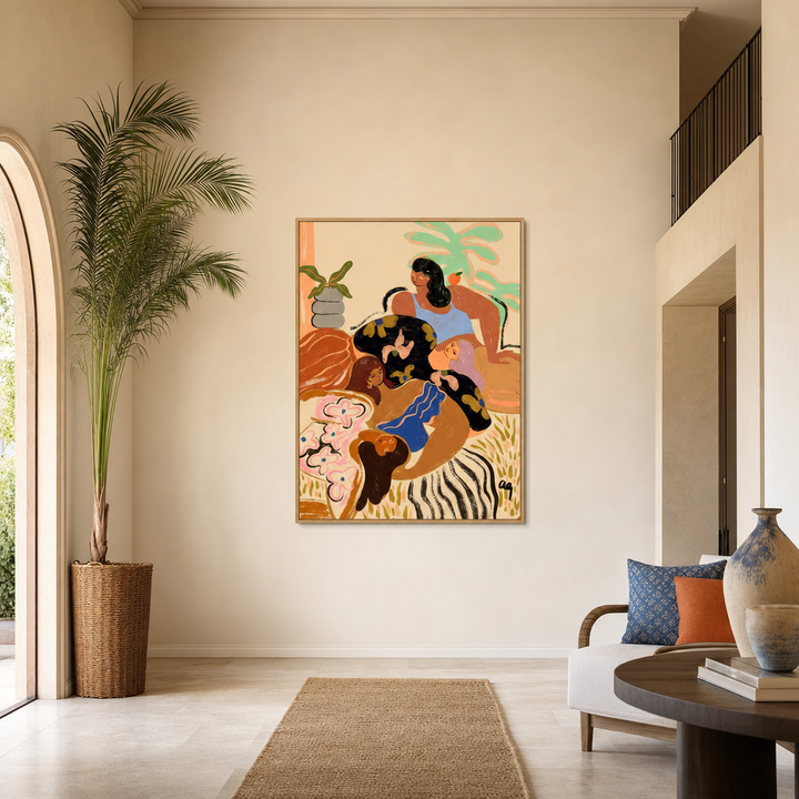 Cozywozy Large Canvas Art on a grand entrance-hall wall