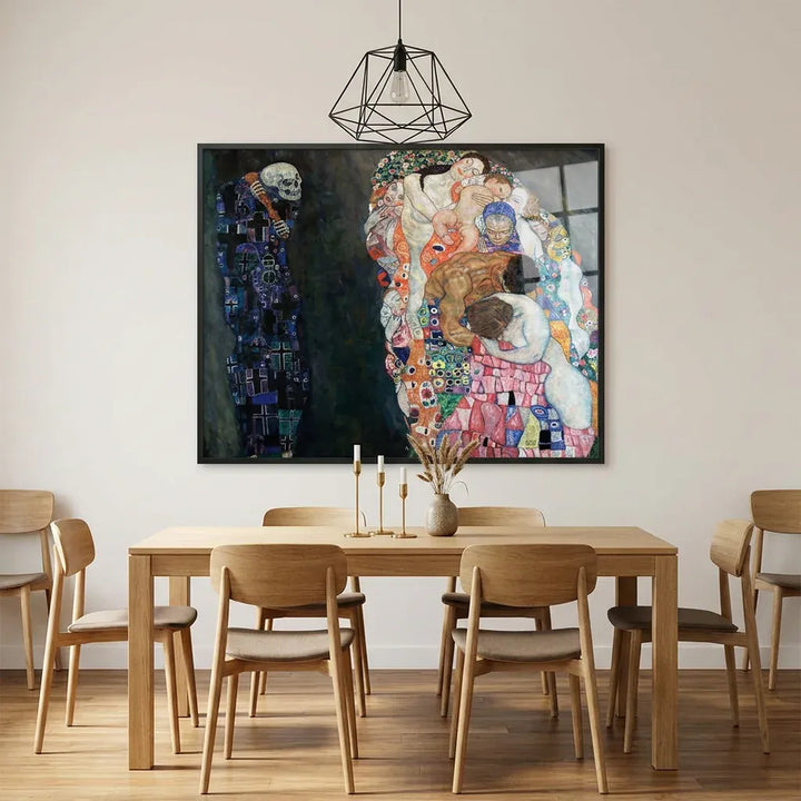 Room mockup featuring Death and Life by Gustav Klimt Art Print