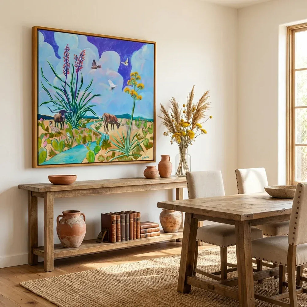 Room mockup featuring Country Oasis Landscape Art Print