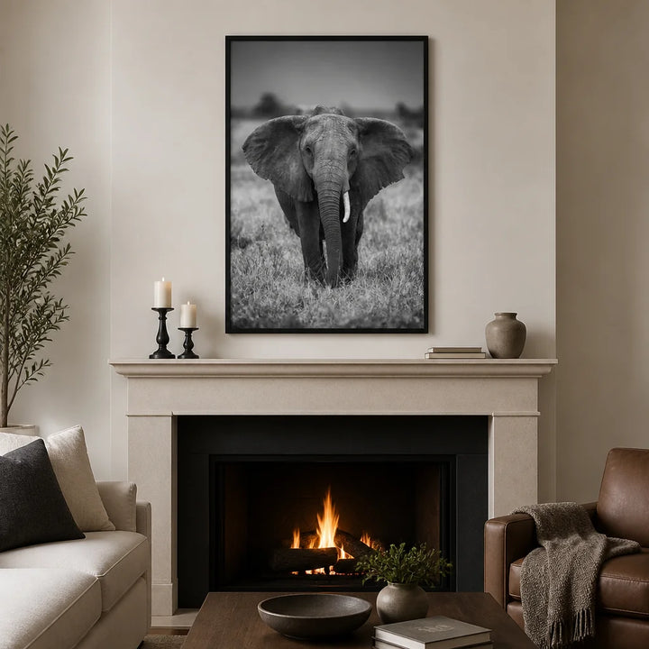 Room mockup featuring Elephant Singularity Photo Print