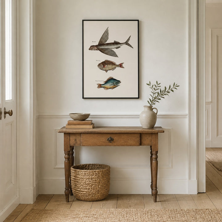 Flying and Rudder Fish framed in a light country home