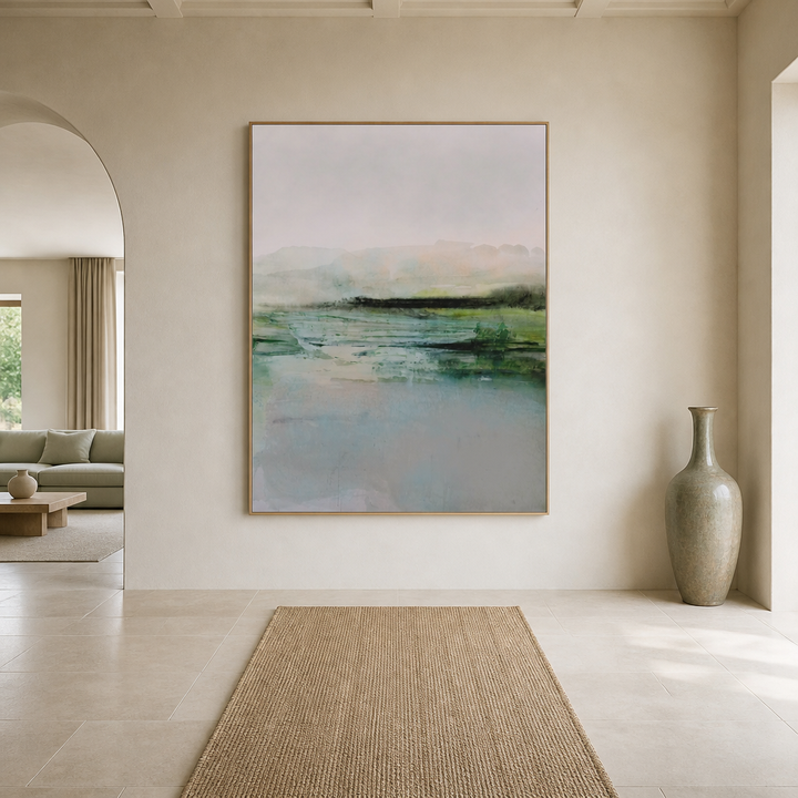 Fresca 2 Abstract Large Canvas Art on a grand entrance-hall wall