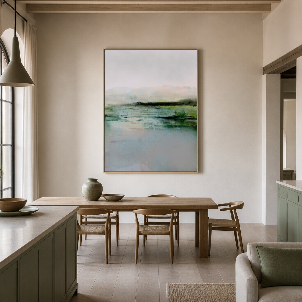 Fresca 2 Abstract Large Canvas Art on a kitchen and dining wall