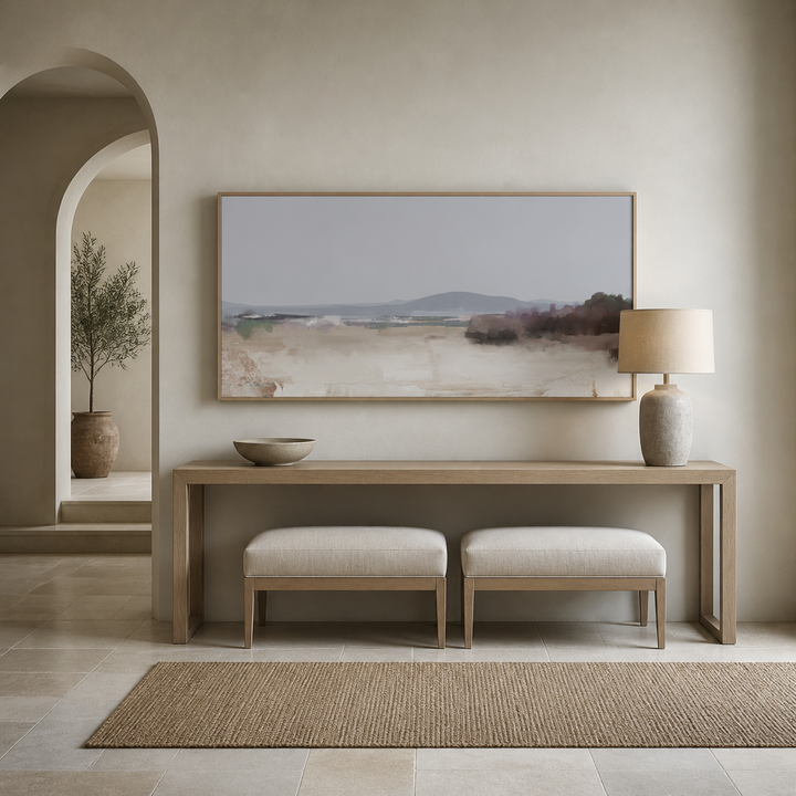 Garden Route Infusion Large Canvas Art above an entrance-hall console