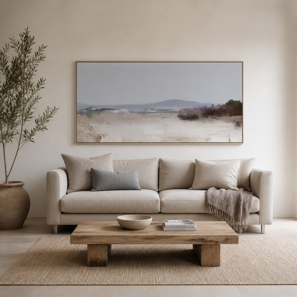 Garden Route Infusion Large Canvas Art above a living-room couch