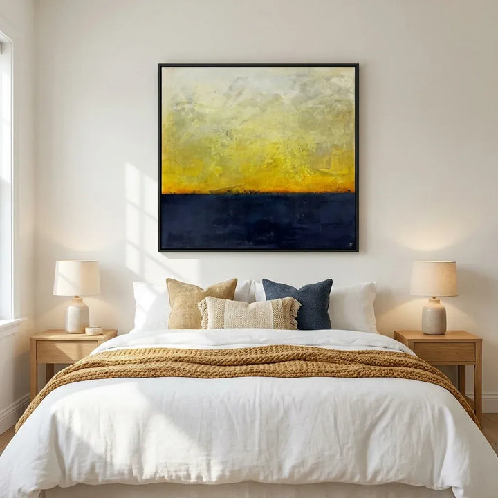Room mockup featuring Golden Horizon Abstract Art Print