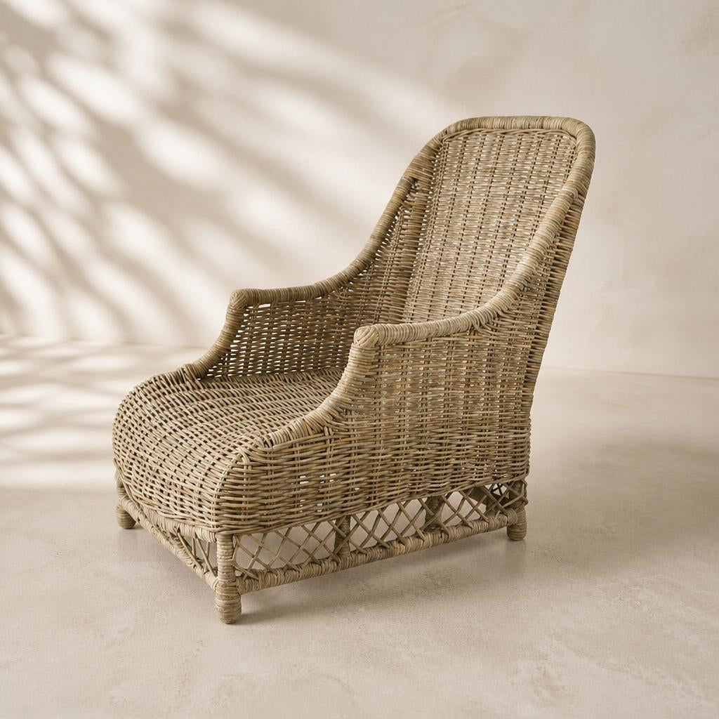 Rattan Steamer Chair, studio view