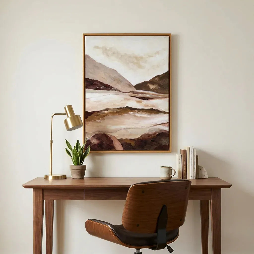 Room mockup featuring Hillside Serenity Art Print