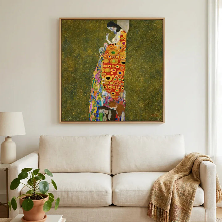 Room mockup featuring Hope II by Gustav Klimt Art Print