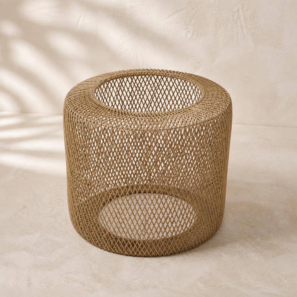 Drum Rattan Pendant Light, studio view