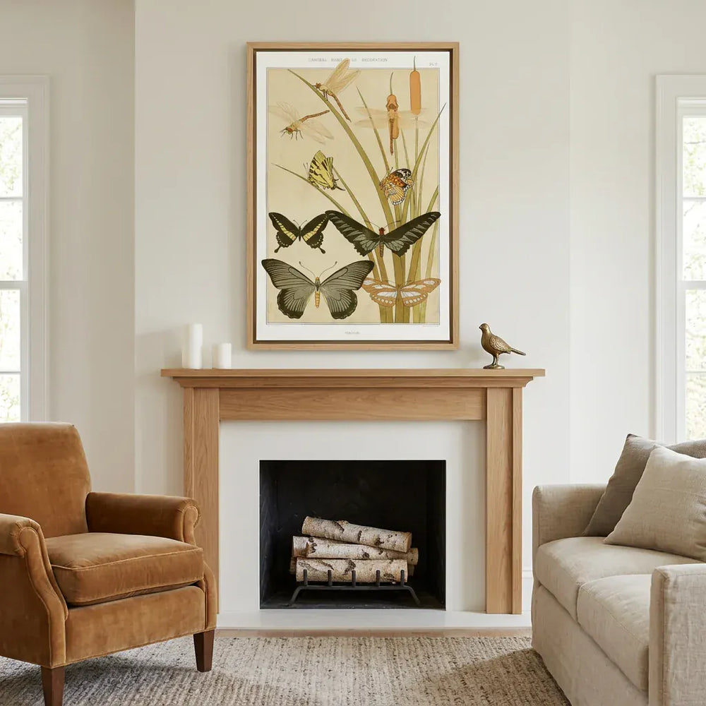 Room mockup featuring Vintage Insect and Butterfly Garden Vintage Ilustration Print