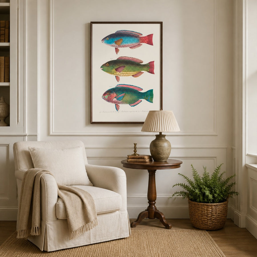 Indo-Pacific Parrotfish No. 17 Art Print in a room setting