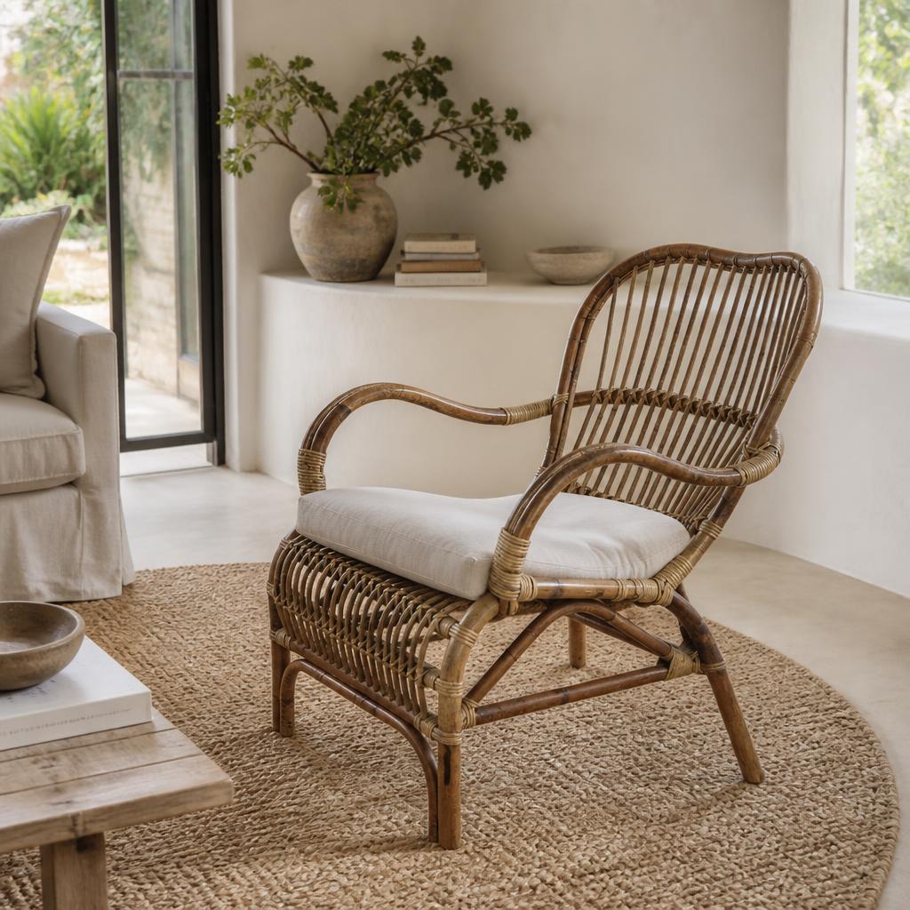 Rattan Veranda Chair styled in a room