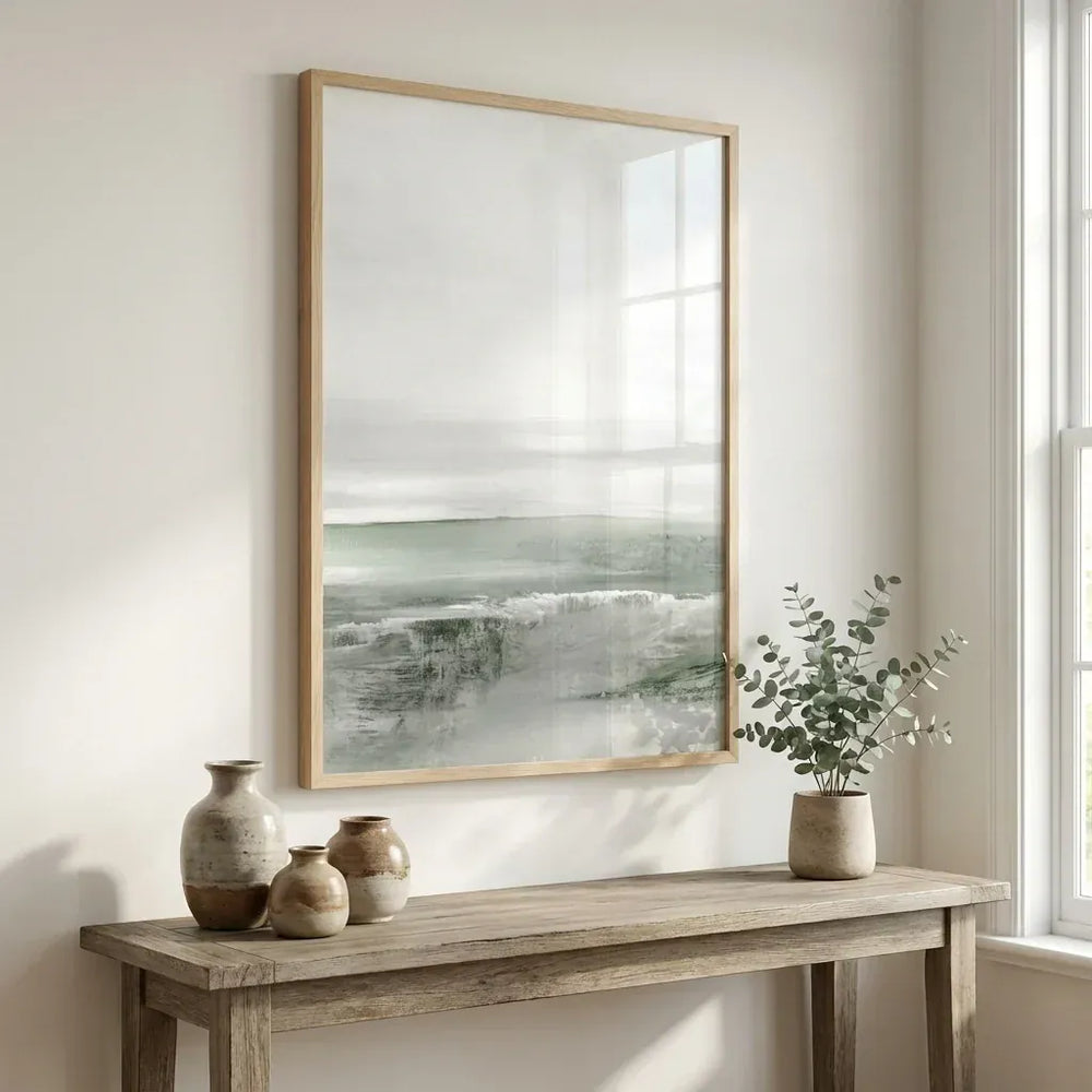 Room mockup featuring Light Dawn 1 Abstract Landscape Art Print