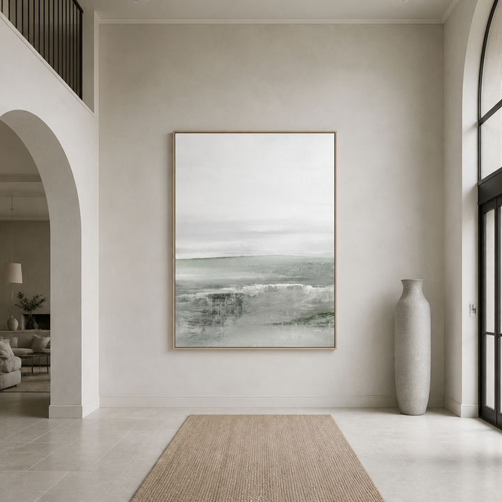 Light Dawn 1 Abstract Large Canvas Art on a grand entrance-hall wall