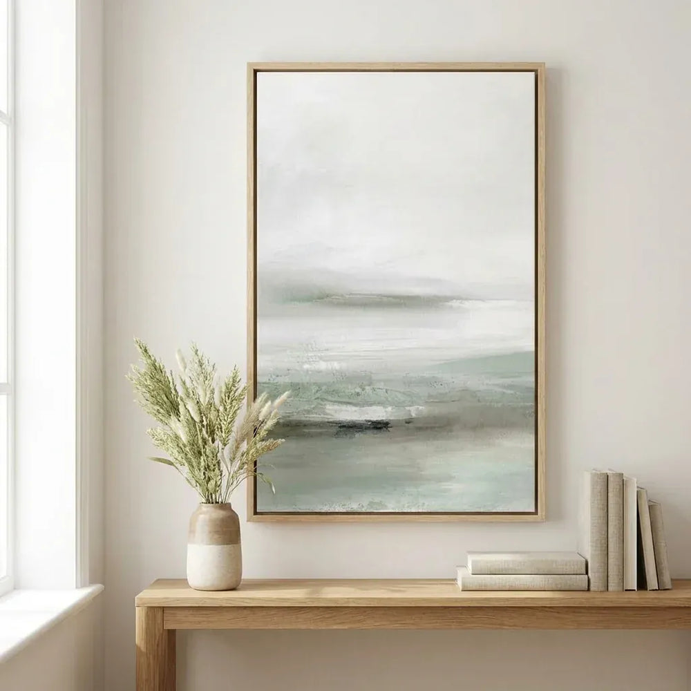 Room mockup featuring Light Dawn 2 Abstract Landscape Art Print