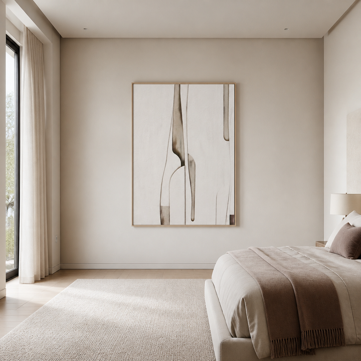 Limites De Abstratos Large Canvas Art on a large bedroom wall
