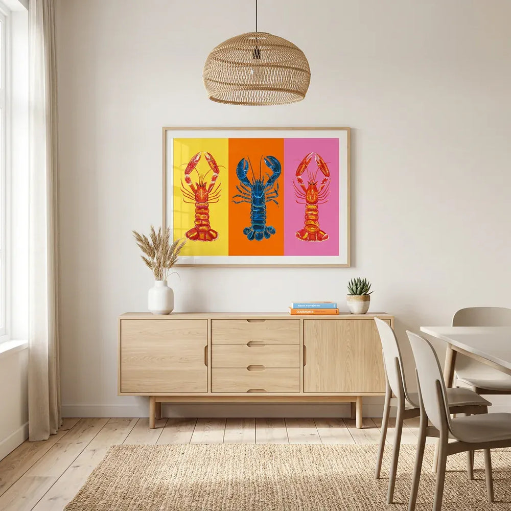 Room mockup featuring Lobster Langoustines Pop Art 3 -  Art Print