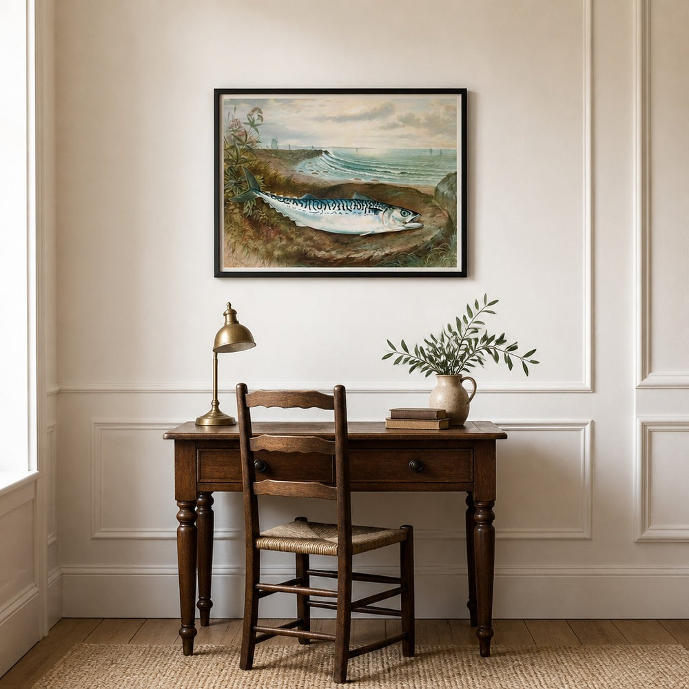 Mackerel By Samuel Kilbourne Fish framed in a light country home