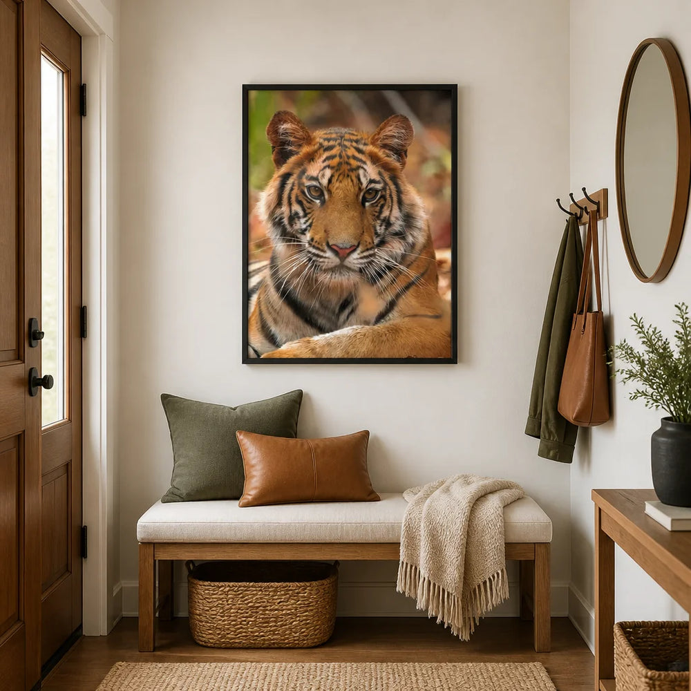 Room mockup featuring Majestic Gaze Tiger Photo Print