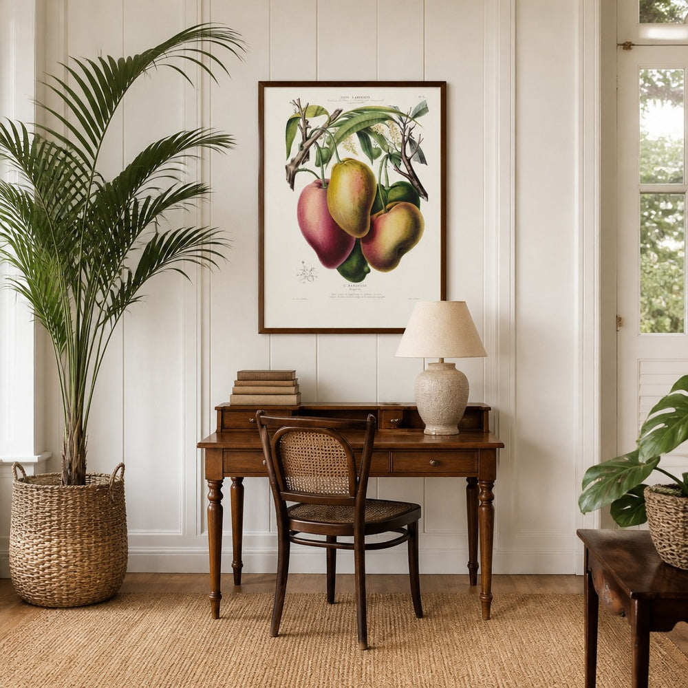 Mango Vintage Botanical Art Print in a styled room