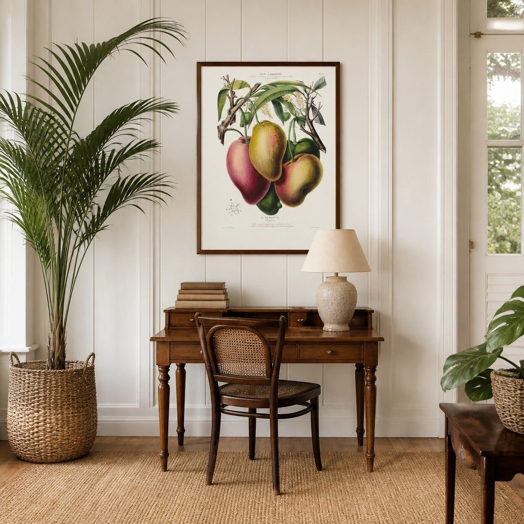Mango Vintage Botanical Art Print in a styled room
