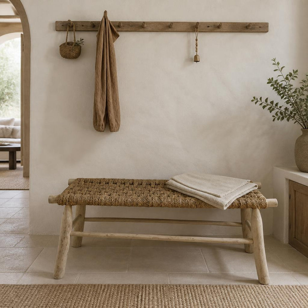 Banana Rope Bench styled in a room