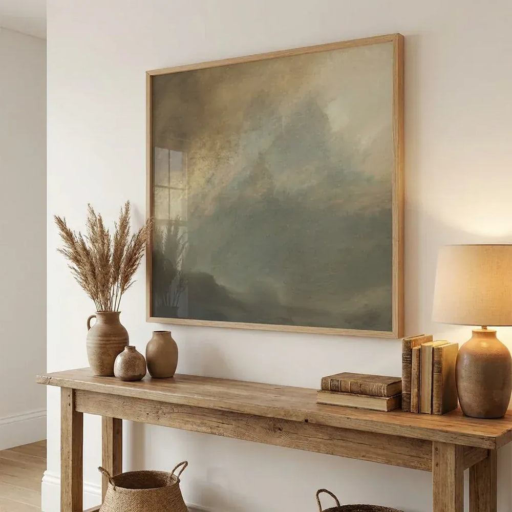 Room mockup featuring Mid Summer Storm Clouds Art Print