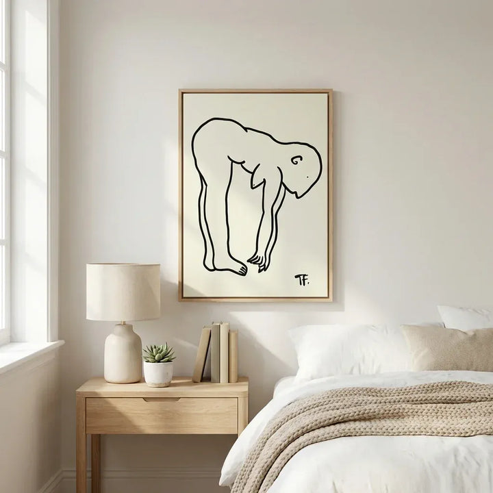 Room mockup featuring Minimalist Contemplative Figure Art Print