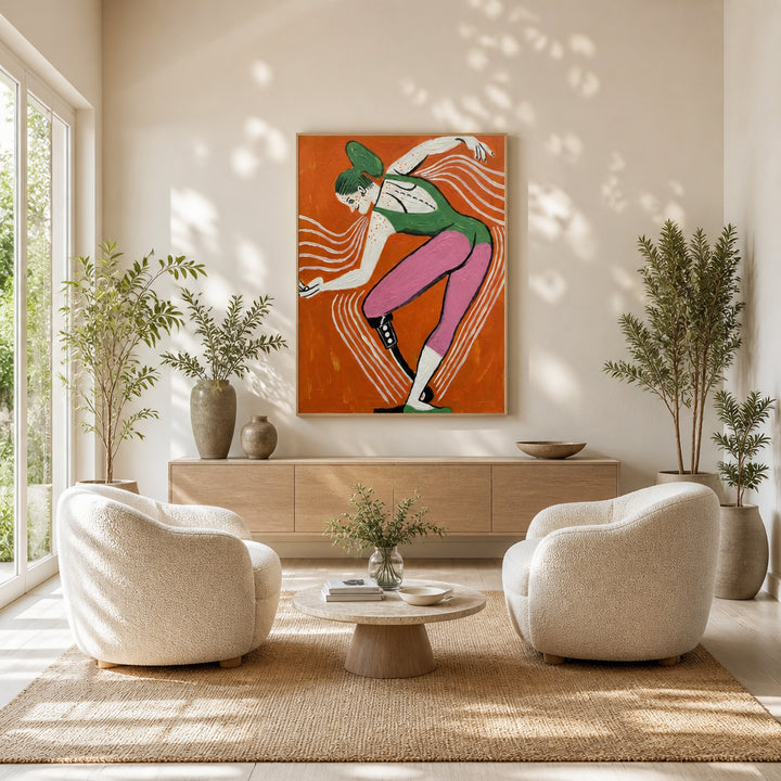 Room mockup featuring Confident Prosthetic Dancer Art Print