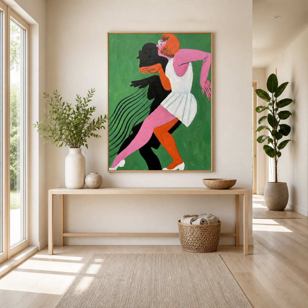 Room mockup featuring Dancing Woman Silhouette Art Print